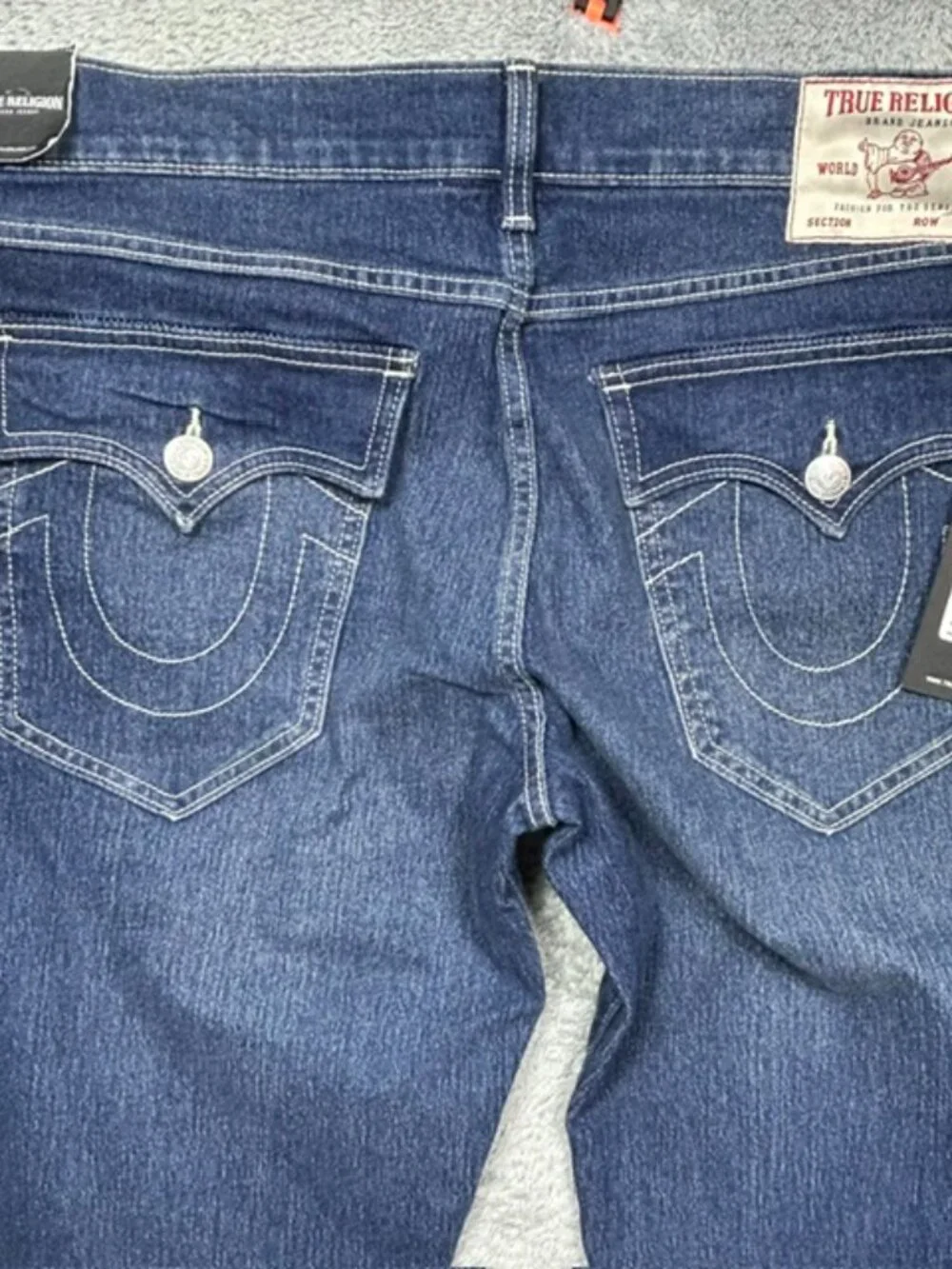 True Religion Ricky Jeans Men's 34x34 Dark Lunar Shadow SN Flap Straight Leg NEW